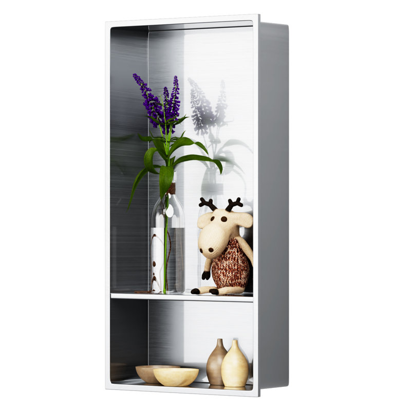 D Stainless Steel Shower Niche Recessed Niche Shower For Bathroom Storage, Brushed Nickel