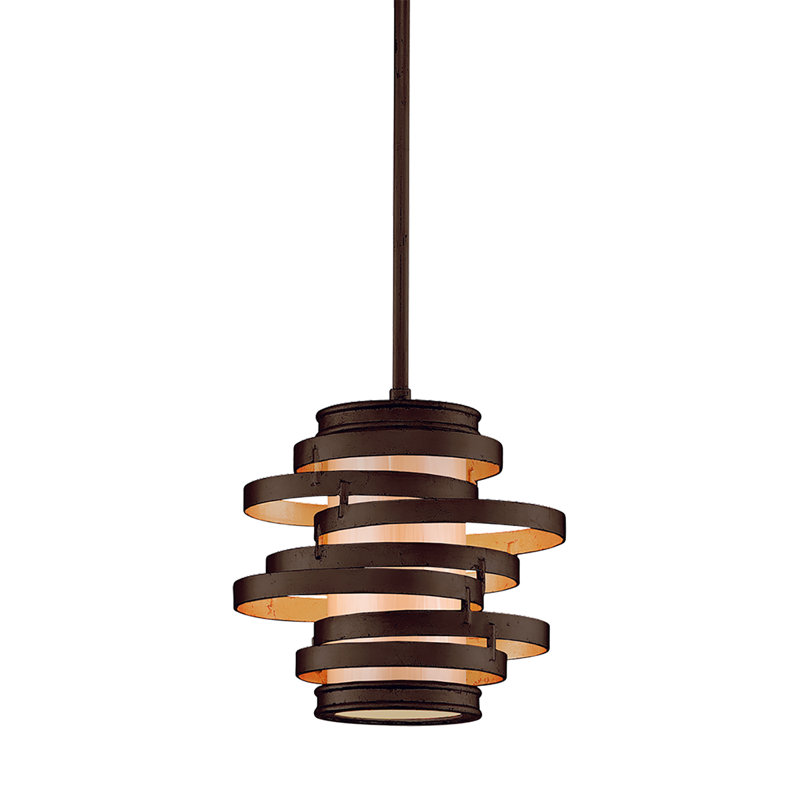 Vertigo 1 - Light Unique Geometric Pendant, Caramel Ice, Bronze/Gold Leaf