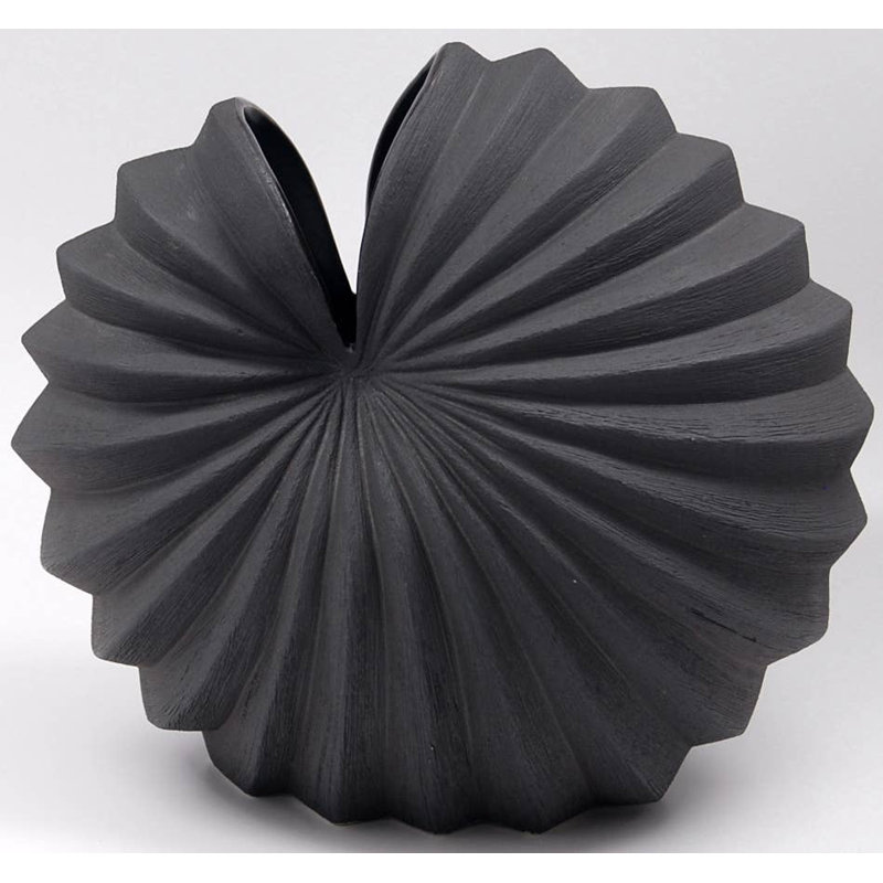 Auggie Handmade Table Vase, 7.6" H x 8.6" W x 5" D, Black