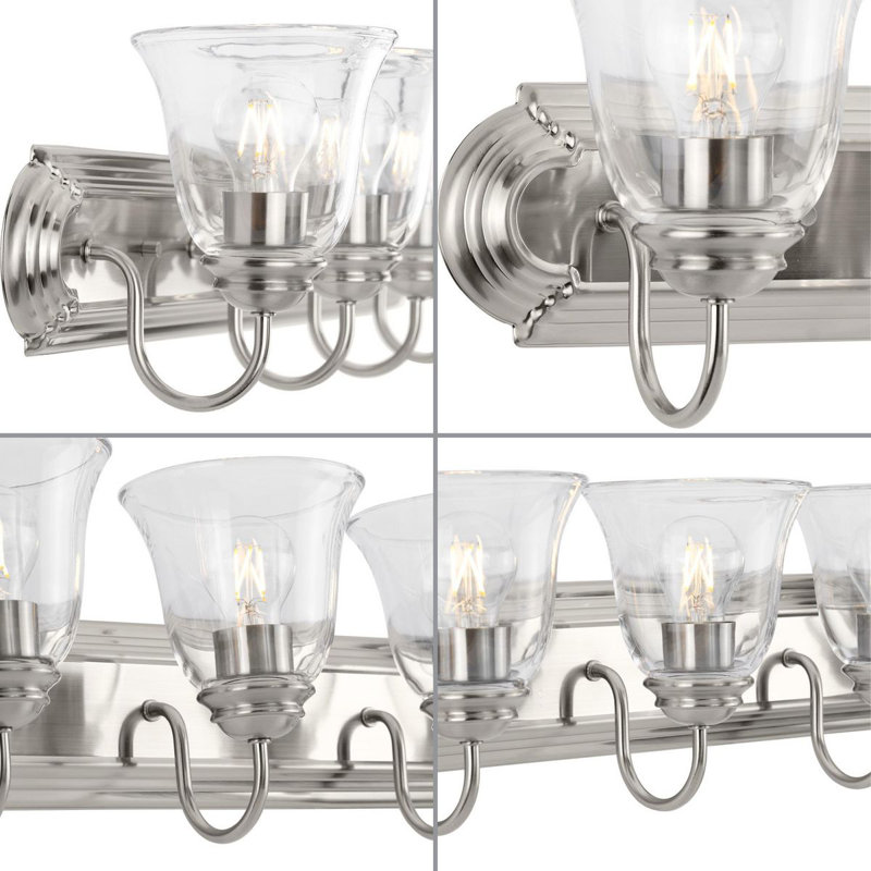 Éclairage pour meuble-lavabo transitionnel 6 lumières, Argent