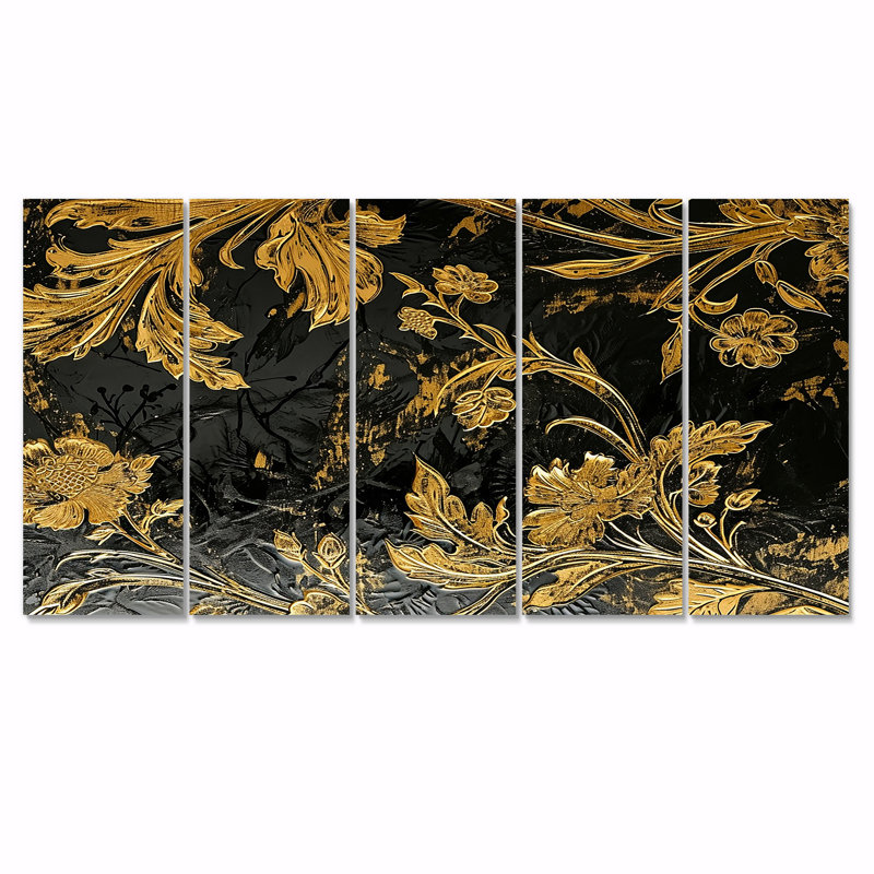 5 pièces d'art mural pour salon, "Bornival", H 28 po x l 60 po