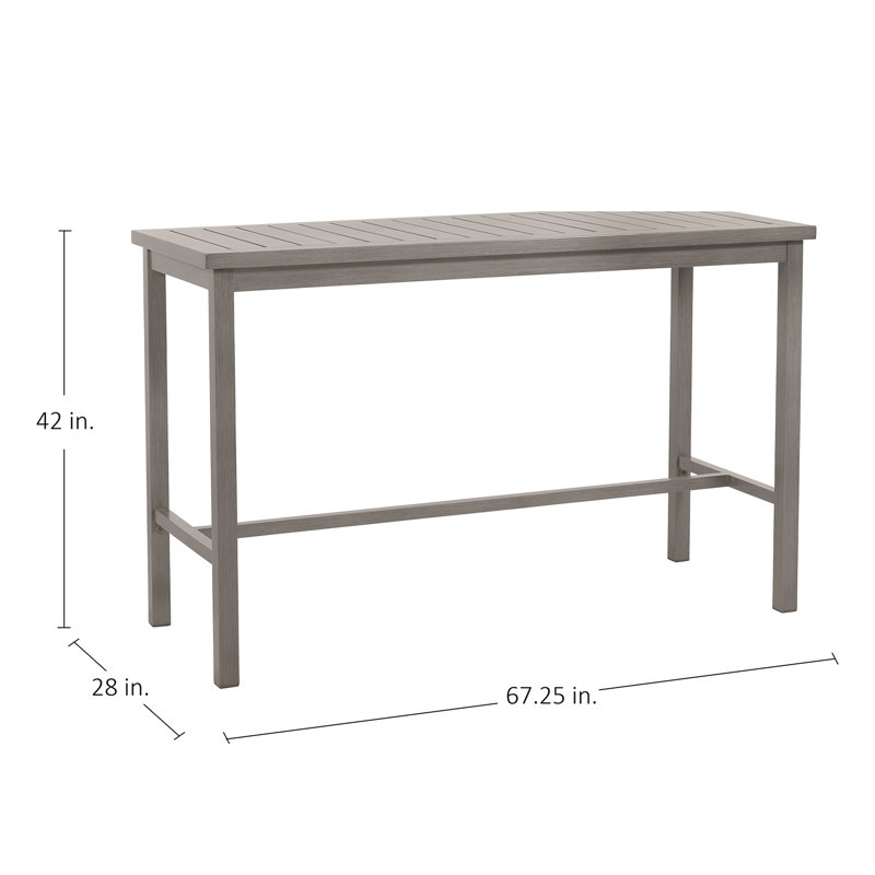 Club Aluminum Outdoor Bar Table, Oyster