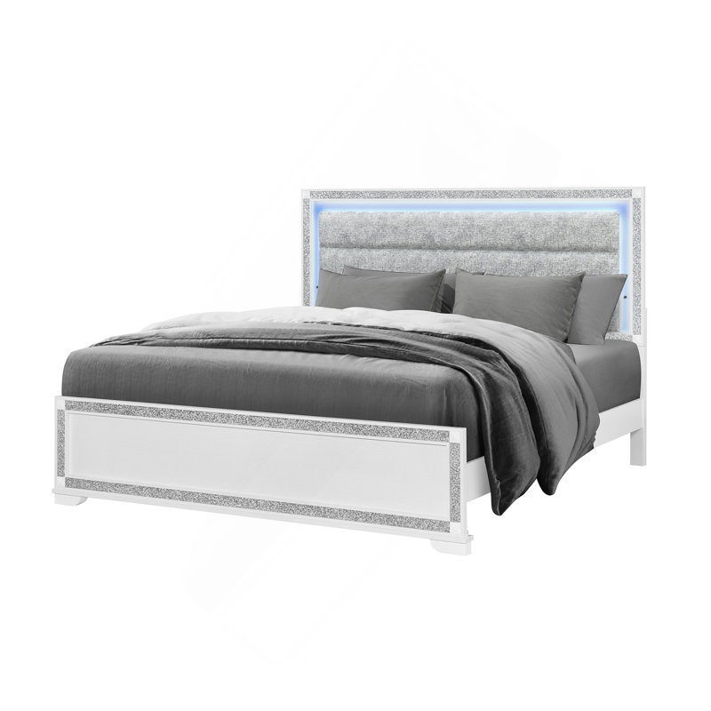 Très grand lit blanc Soulmarie, Très grand lit