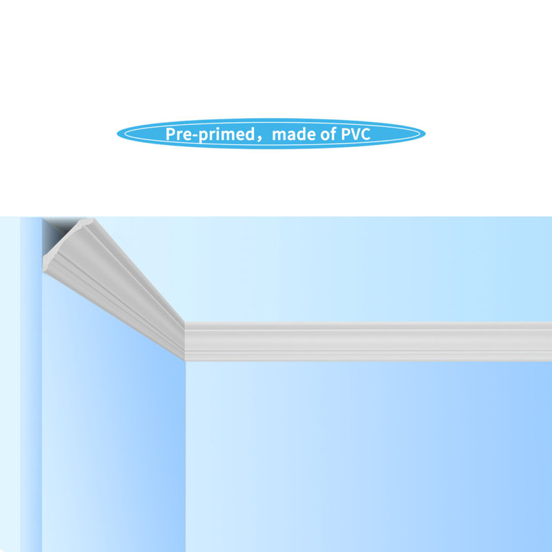 Art3d 96''x3.7'' Crown Moulding Trim,Glue Up Decorative Ceiling Moulding,Set of 4