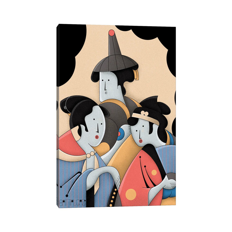 Japanese Maidens by John Battalgazi - Wrapped Canvas Print, 20.32 cm H x 30.48 cm W