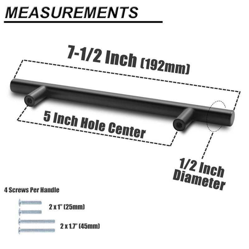 Bar Pull, Black, 5 3/50"