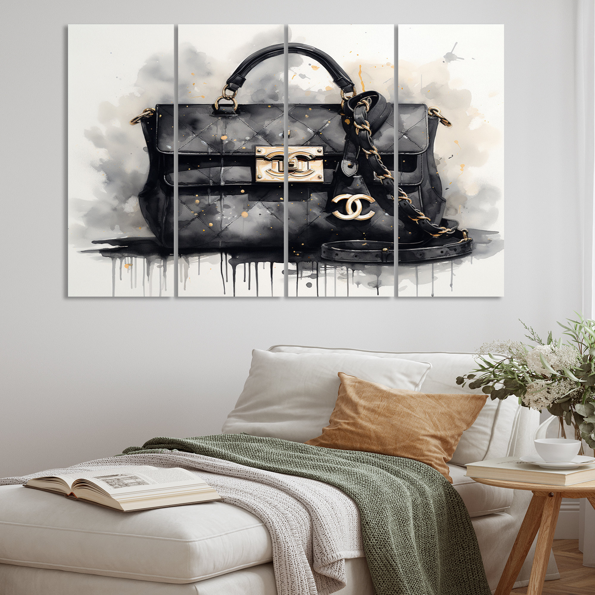 Design Art Fashion Chic Couture Bag I - Fashion Metal Wall Art Living