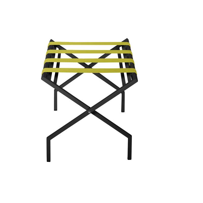 Porte-bagages pliable en métal Suba, Noir, Jaune