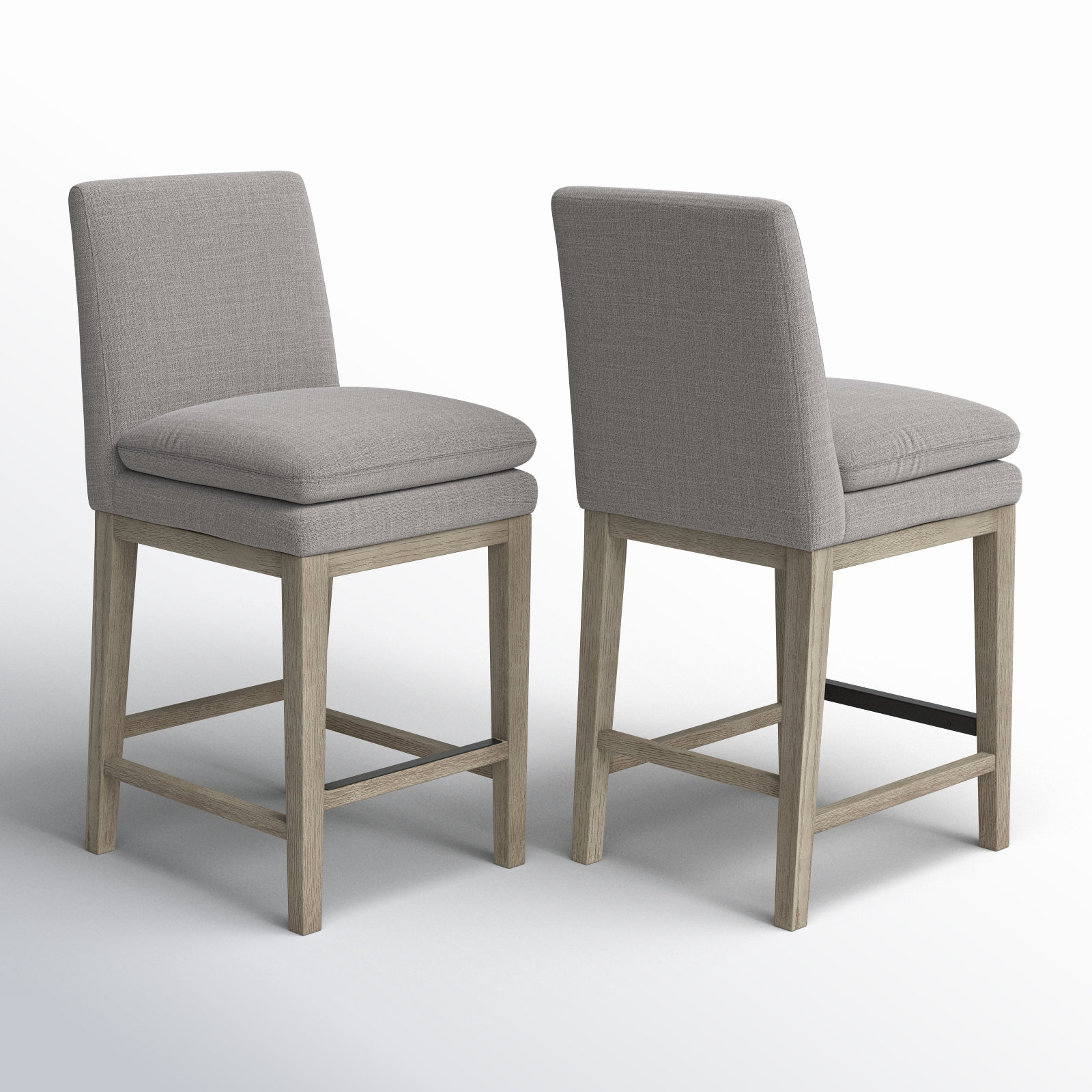Bethea 26" Bar Stool, Effie Flint Performance Linen