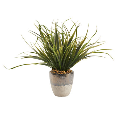 16'' Faux Grass Plant in Ceramic Planter