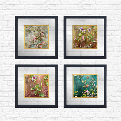 Anonymous 4 Piece Single Picture Frame Painting on Glass