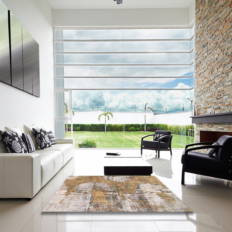 Tapis abstrait moderne 984, Carré 4 pi
