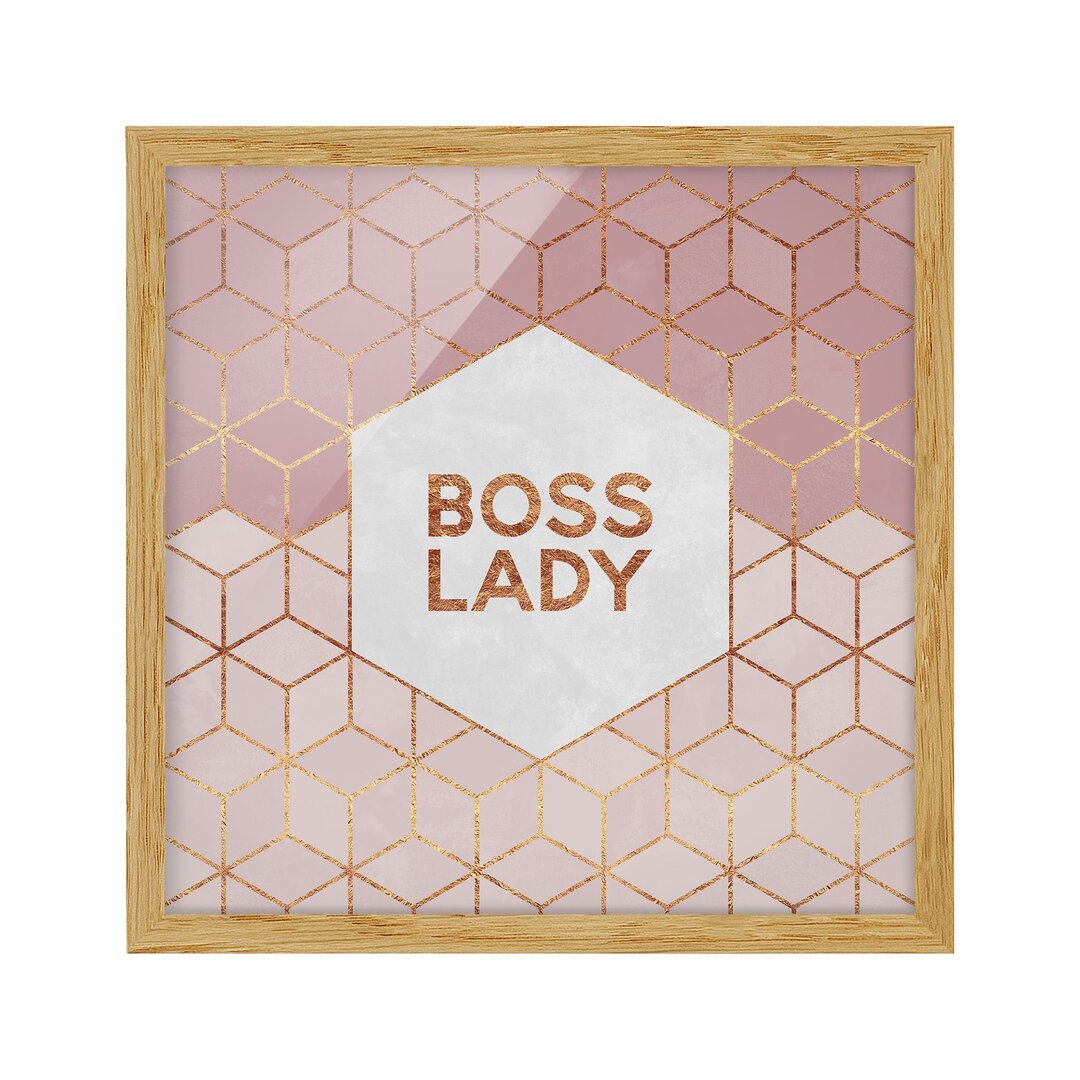 Bild mit Rahmen - Boss Lady Hexagons Pink - Quadratisch 1: 1