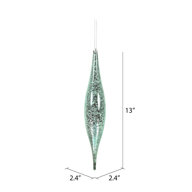 Ornement de Noël 13 "Mercury Rain Drop, Bleu pastel