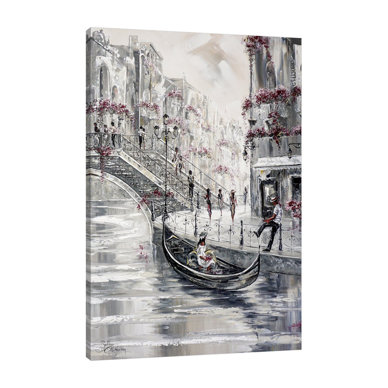 "Venise charme, Bourgogne III", toile tendue par Isabella Karolewicz, H 15 po x l 10 po x P 1,5 po