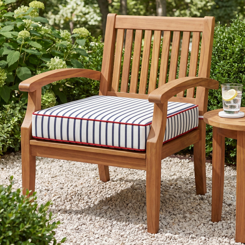 Robbia Parkchester Deep Seating Indoor/Outdoor SunbSeat Cushion, Lido Indigo/Jockey Red, 25" W x 25" D