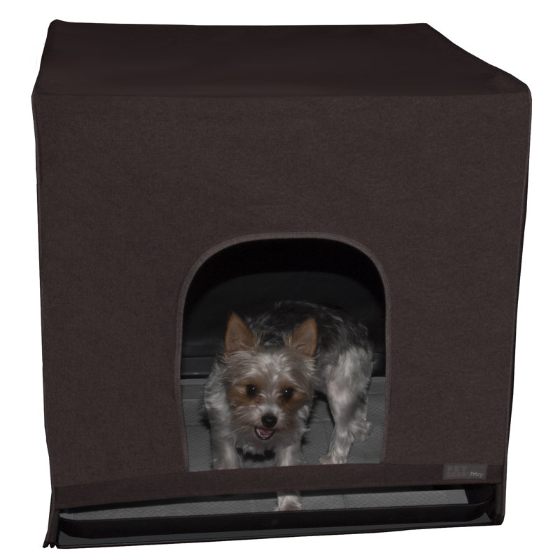 Pro Pawty Polyester Blend Litter Box Enclosure, 25" H x 25" W x 25" D, Espresso