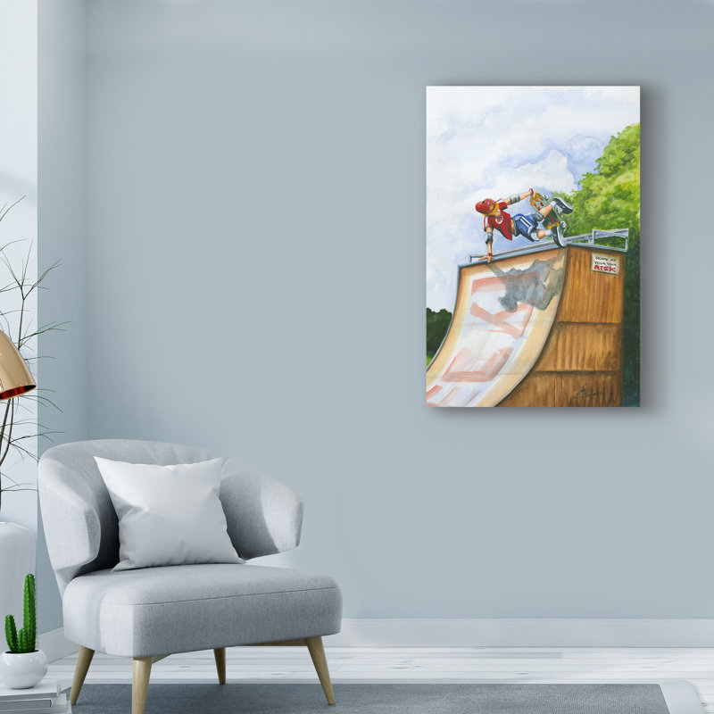 « grave hangtime », art sur toile, H 19 po x l 12 po x P 2 po