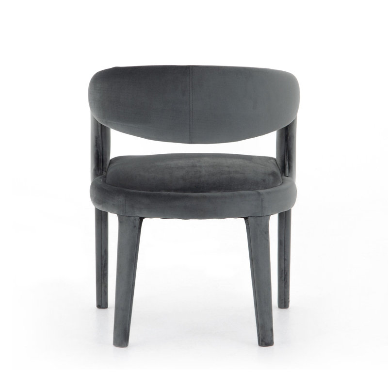 Hawkins Standard Upholstered Arm Chair, Charcoal Velvet