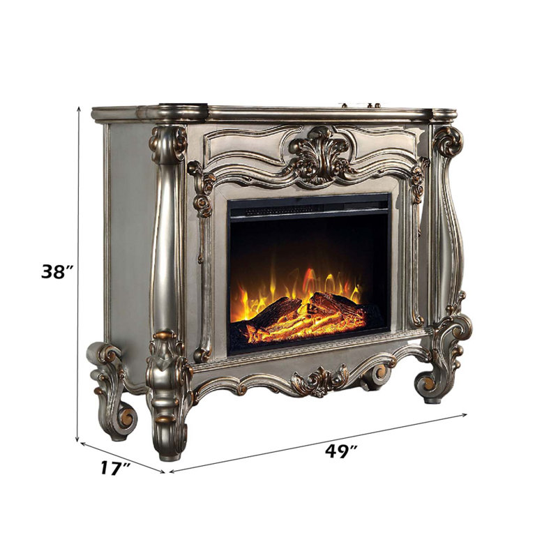 Versailles 47" Fireplace, Antique Platinum Finish, Antique Platinum