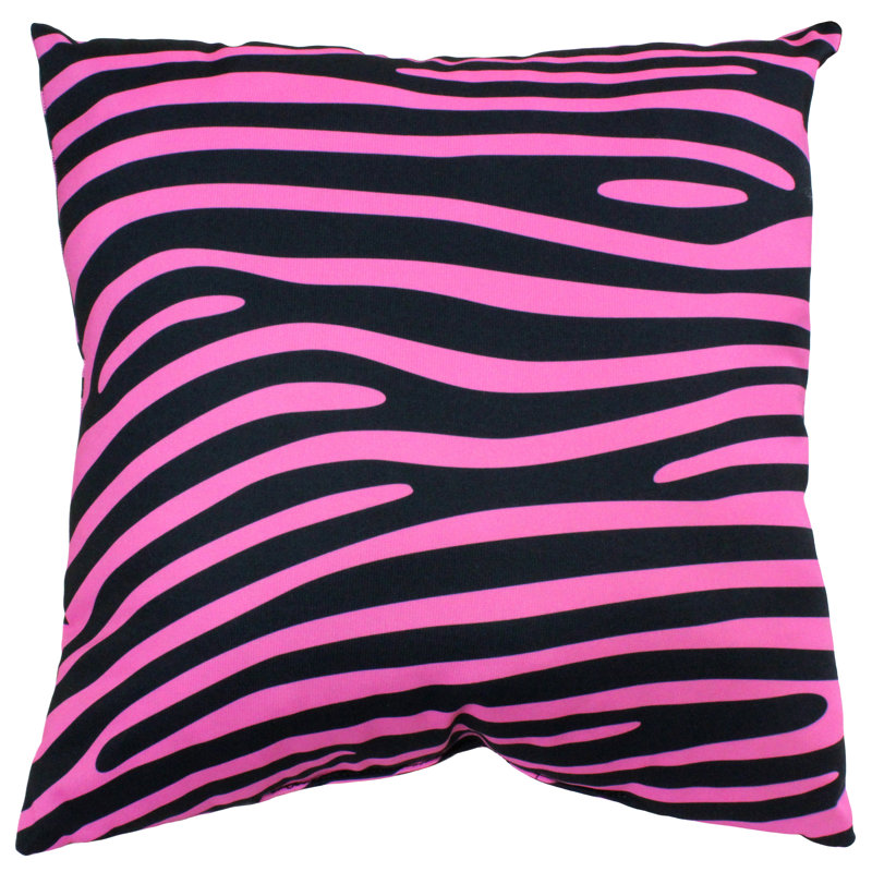 Animal Print Reversible Throw Pillow, Pink/Black