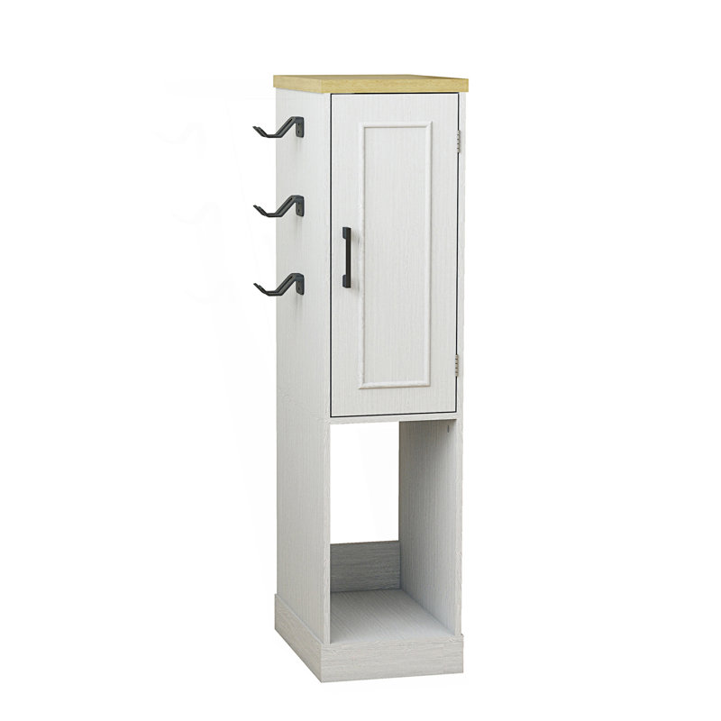 Console de jeu mince, armoire de rangement multimédia avec 2 tiroirs intégrés et 3 crochets