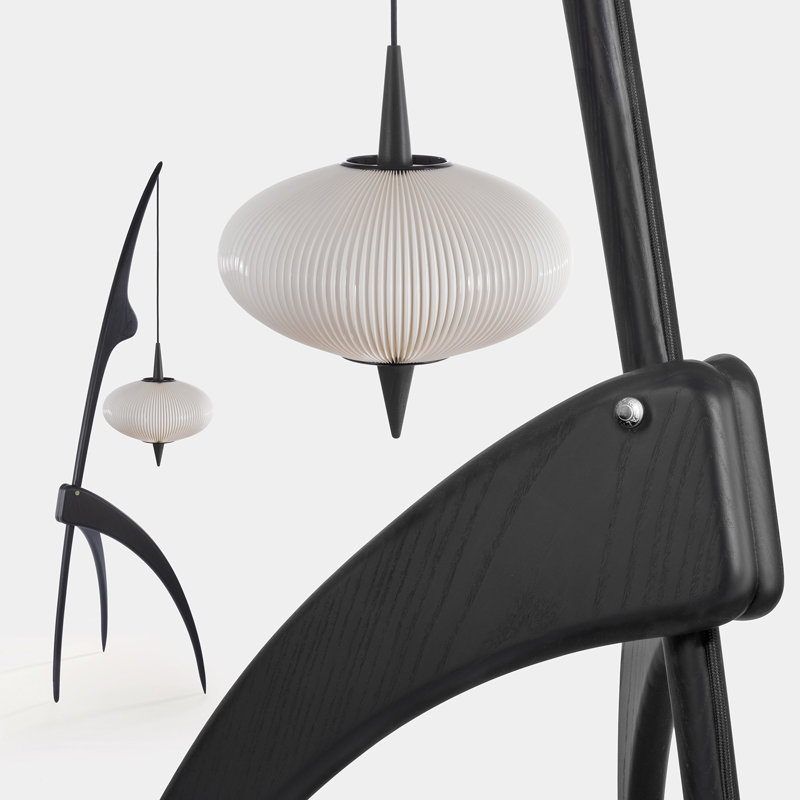 Praying Mantis Floor Lamp, Black Ash