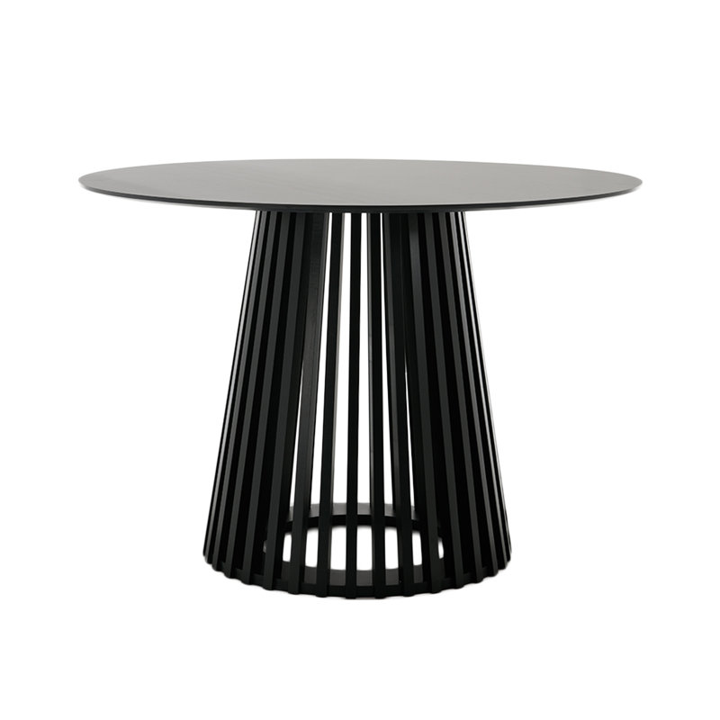 Ensemble de table de salle à manger Modern, Beige, Noir, 5 pièces: table, 4 chaises