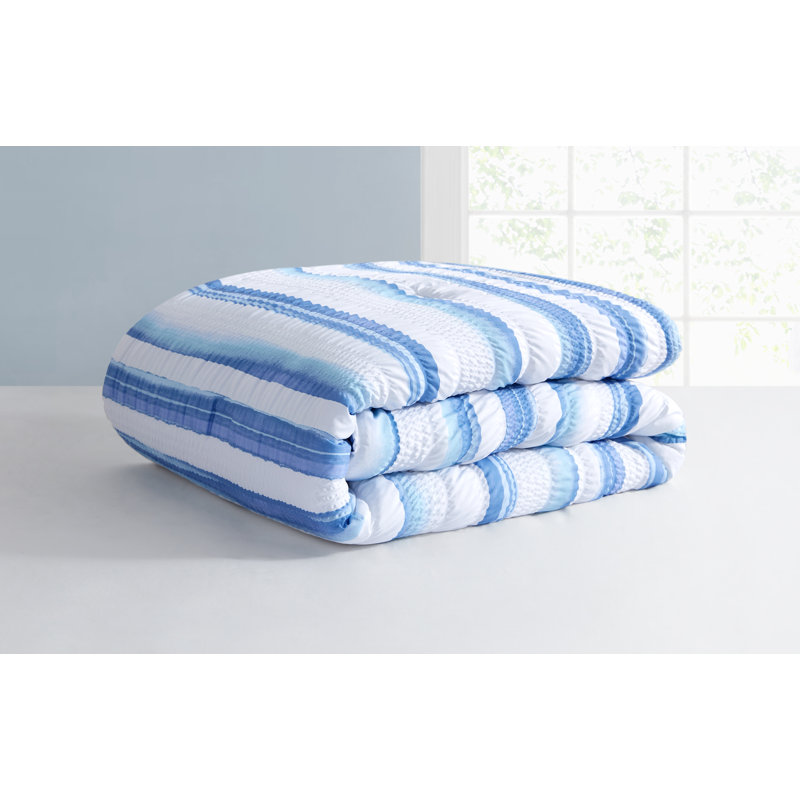 Polyester Striped Comforter, Full/Queen Comforter + 2 Standard Shams