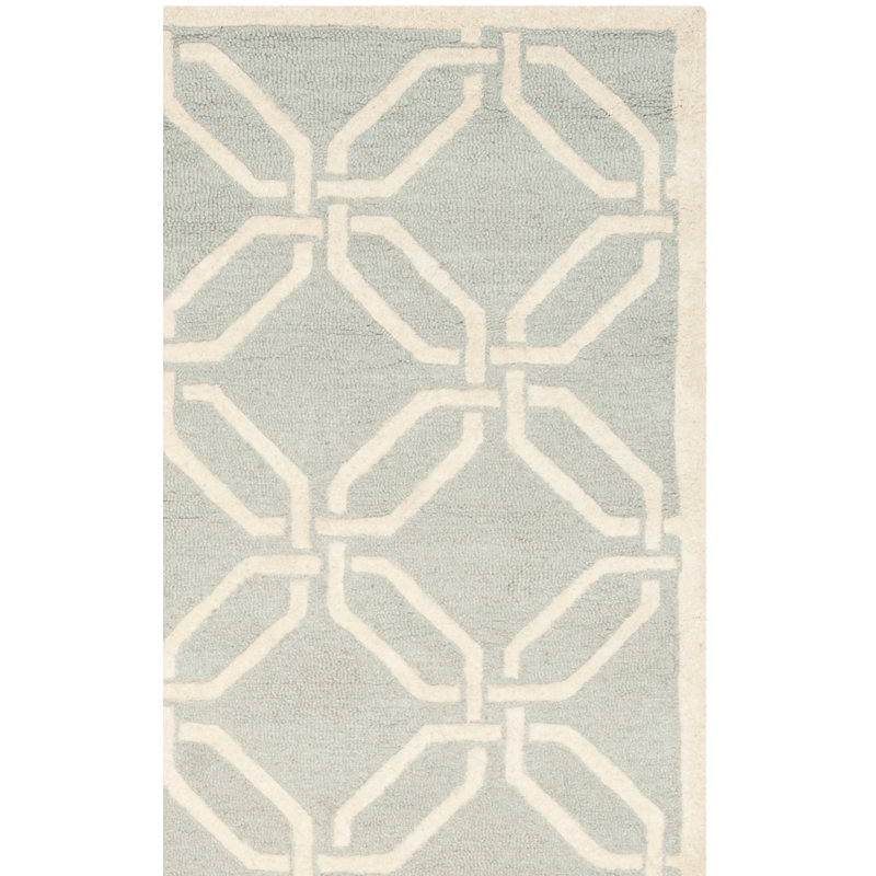 Deedgra Hand Tufted Wool Geometric Rug, Runner 2'6" x 8'