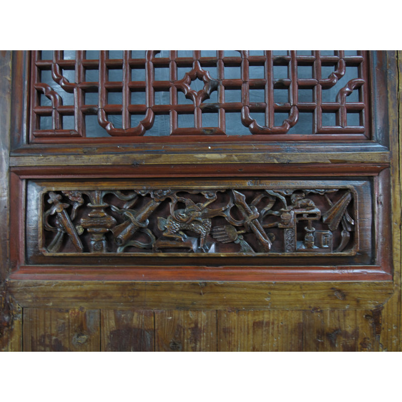 Asian Classic Stained Wood Pivot Screen Doors