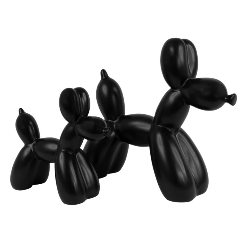 2pc Ballon Dog Sculpture, Gold