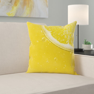 Housse et insert de coussin carré citron