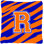 Monogramme initiale Tiger Stripe jet intérieur/extérieur oreiller