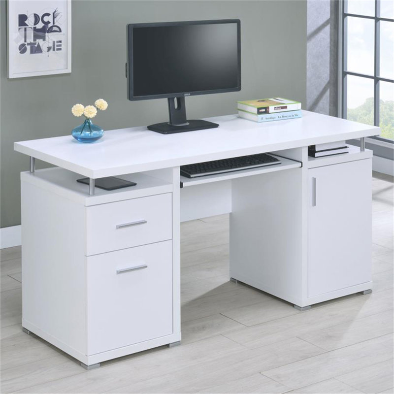 Bureau d'ordinateur de 55 pouces avec 2 tiroirs (sans les chaises de bureau)