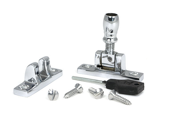 Mushroom Brighton Fastener - Narrow (Square), Polished Chrome