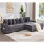 Canapé modulaire en L 110,75 po, canapé modulaire en velours côtelé, avec repose-pieds mobile, porte-gobelets, 8 coussins décoratifs, poche latérale, déplier dans un lit-656481728