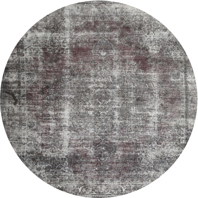 Tapis gris Deckert, Rond 8 pi