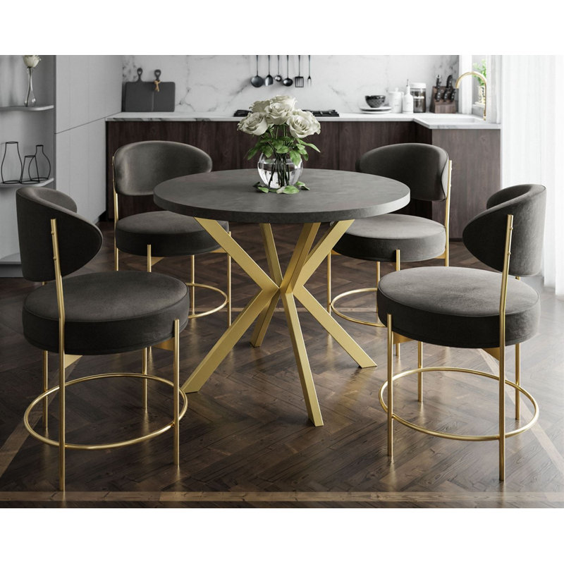 Almehdi Round Dining Table, 100cm L x 176cm W, White