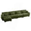 Canapé modulaire en L en forme de L, canapé-lit modulaire convertible à 4 places pour le salon, coussins de canapé d'angle rembourrés en velours moderne, coussins décoratifs et accoudoirs Blostered, vert olive