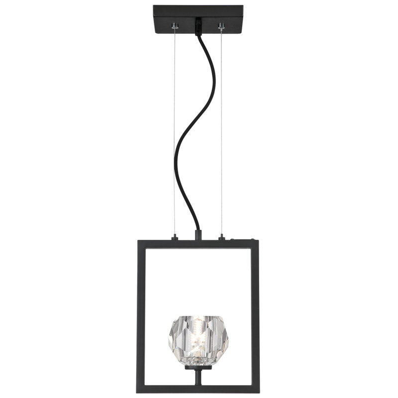 1 - Light Geometric Pendant, Matte Brushed Gunmetal