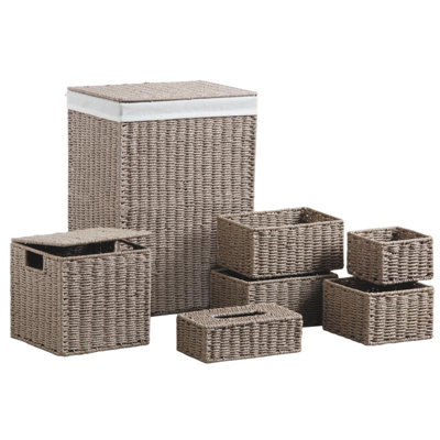 Wäschebehälter-Set aus Korbgeflecht