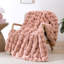 Jeté de couleur unie en fausse fourrure de lapin de couleur unie pour canapé et lit, rose, 90 po x 90 po.-125522637-124874207