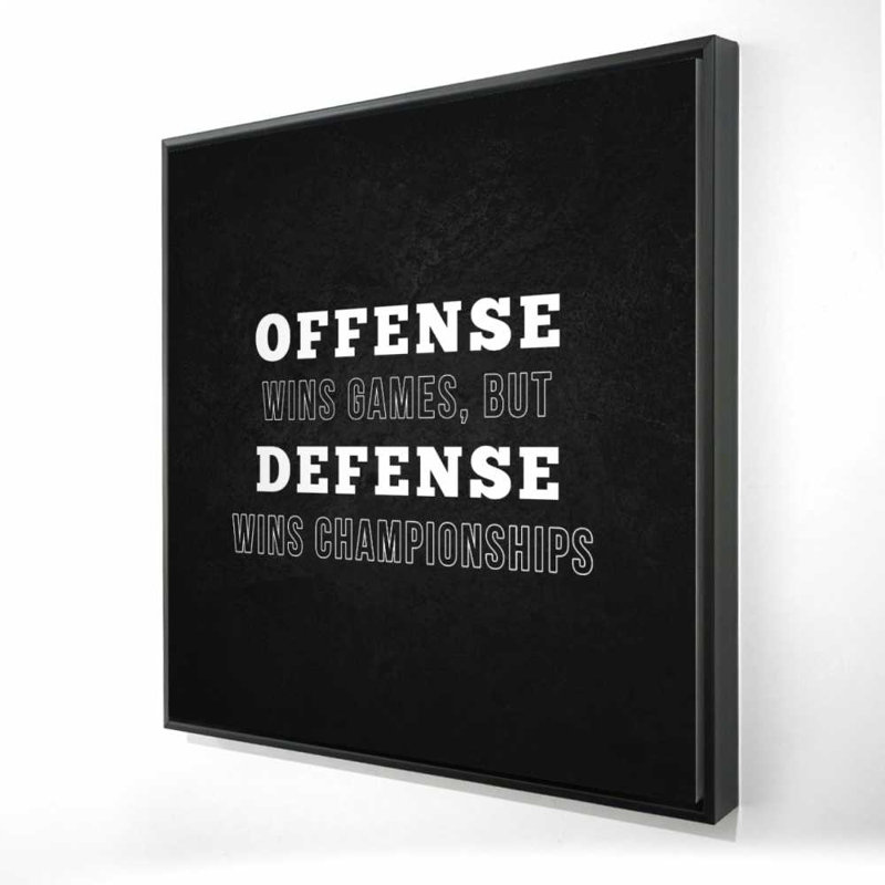 Offense Wins Games Framed Canvas | Motivational Man Cave Decor