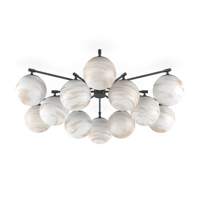 Orion Round Chandelier-Black Gunmetal