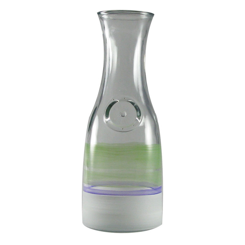 Cottage Retro Stripe 33oz. Glass Beverage Dispenser, Green