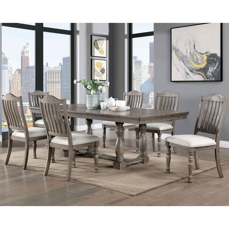 Giovanni 7 - Piece Extendable Dining Set, 7 Pieces: Table, 6 Chairs