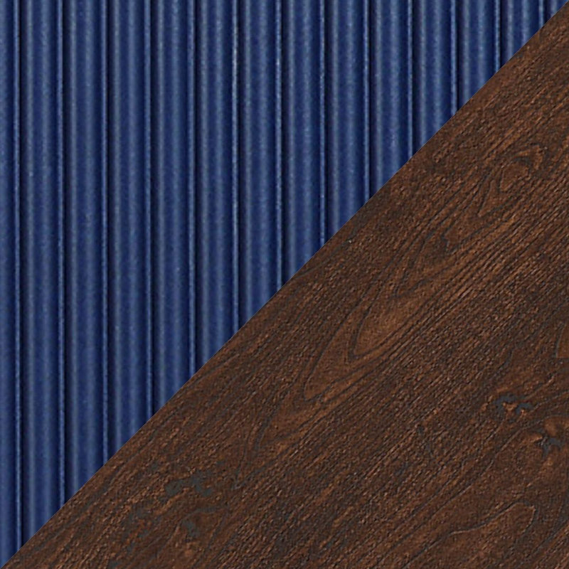 Yonda 59.25'' W One-Piece Storage Credenza, Dark Brown/Navy Blue