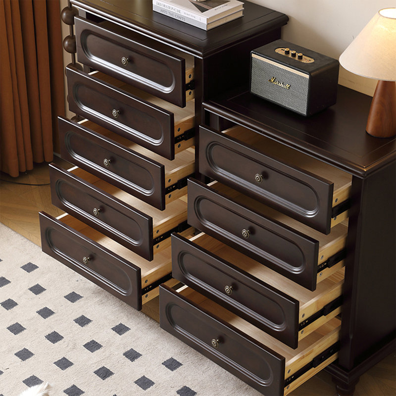 Dark-walnut Solid + Manufactured Wood Accent Cabinet