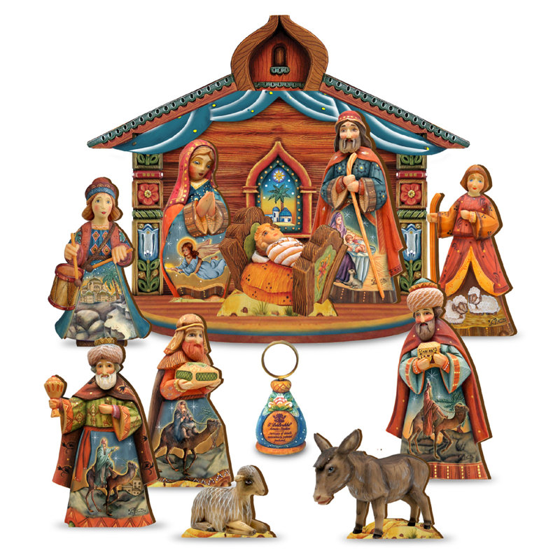 Ensemble de présentoir pour foyer 21 pièces village